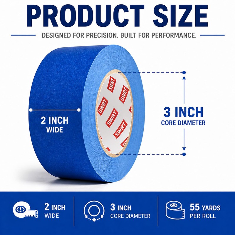 SWRT Blue Painters Tape 2 Inch Wide – 18 Rolls