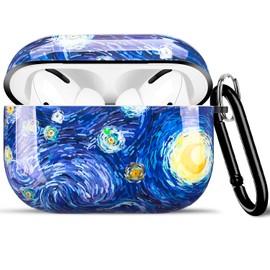 Funda compatible con AirPods Pro de 21 generación, funda protectora de TPU suave, para AirPod Pro 2022 2019, 21 generación con llavero, cielo...      