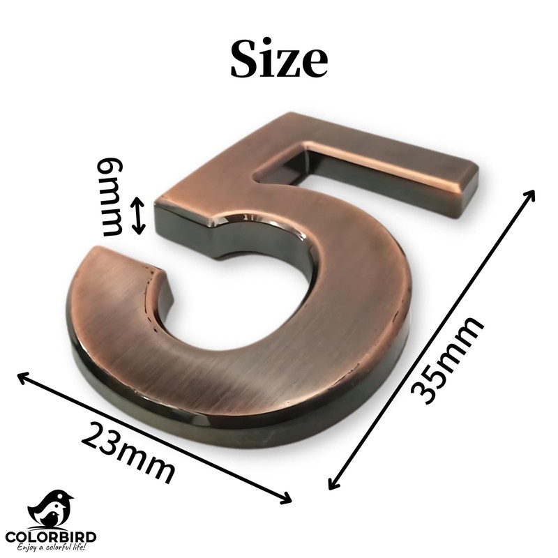COLORBIRD Door Number Sticker License Plate 3D Nameplate Sticker Stylish