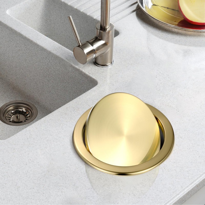 Trash Can Lid 304 Noble Gold Embedded Trash Bin Flap