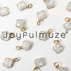 Joyfulmuze Genuine Rainbow Moonstone Clover Necklace, 18kt Gold Over Sterling