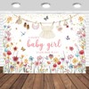 Tcoyodw Wildflower Baby Shower Backdrop 7x5ft A Sweet Baby Girl
