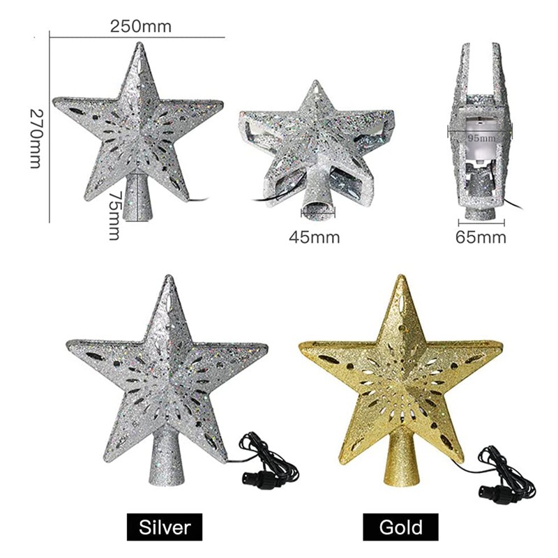 LED Snowflake Projector Star Christmas Tree Topper