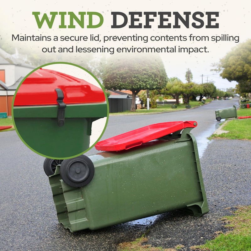 SafeWaste Push Clip Trash Can Locks, Easy to Install, Durable