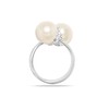 LeCalla 925 Sterling Silver Ring for Women Hypoallergenic Double Pearl