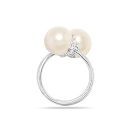 LeCalla 925 Sterling Silver Ring for Women Hypoallergenic Double Pearl Heart Design Rings for Women Size - 5