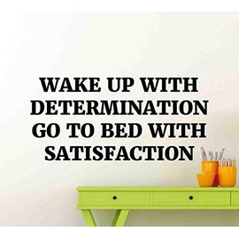 Gym Motivational Wall Quote Decal Wake Up With Determination Go To Bed With Satisfaction Inspirational Fitness Vinyl Sticker Words Gym Wall Decor Fitness Motivation Quote Wall Art Workout Mural 80fit