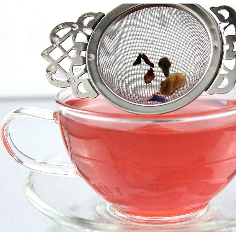 SOLSTICE TEA TRADERS Empress Tea Strainers with Drip Bowls (Pack