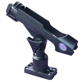 KUNPENG Upgrade 360 Degrees MiniPort Fishing Rod Holder with Mini Rod Holder,Rod Holder with Track Mounting Base (Rectangle Base and Fishing Rod Socket)