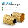 (25 Pack) European Base (E14) to Candelabra Base (E12) Socket