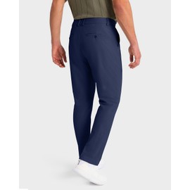 SNOWTEN Mens Golf Pants Classic Fit Stretch Work Dress Pants 34'' Quick Dry Lightweight Casual Comfy Pants with Pockets Navy 34w × 34L