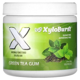 Xyloburst Xylitol Gum, Green Tea, 100 Pieces, 5.29 oz (150 g)