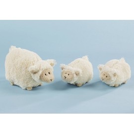 Lämmchen 12cm naturweiß flauschig Softplüsch gesticktes Gesicht