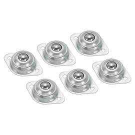 PATIKIL Roller Ball Transfer Bearing 1/2", 6 Pack Load 15lbs Flange Mounted Carbon Steel Rotation Caster Unit for Conveyor Roller Stand Transmission