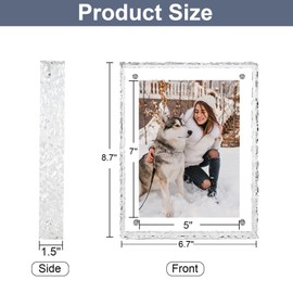 MFoffice 5x7 Picture Frame - Refined Crystal-Clear Acrylic Photo Frame - Use as 5x7, 5x5, 4x6 Picture Frame and Acrylic Decorative Tray - Horizontal and Vertical Formats for Tabletop Display, Transparent, 1Pack