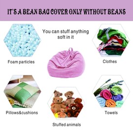 Bean Bag Chair Cover (No Filler), 7ft Fluffy Washable Large Bean Bag Chairs Cover for Adults for Living Room Bedroom Furniture