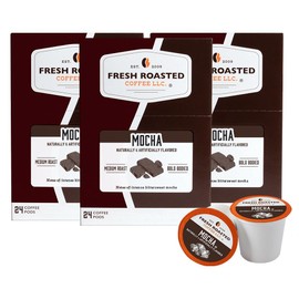 Fresh Roasted Coffee, Mocha, Flavored Coffee Pods, 72 Count