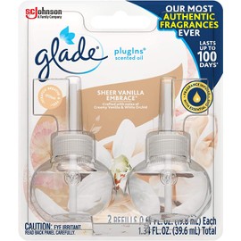 Glade Plugins Refills Sheer Vanilla Embrace 1.34 FL OZ, 2 CT