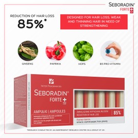 Seboradin Forte Hair Growth Serum Ampoules 14 x 5,5 ml Anti Hair Loss Serum Chronic Hair Loss and Thinning Treatment Natural Extracts and Vitamins Hair & Scalp Treatment Hair Care & Products