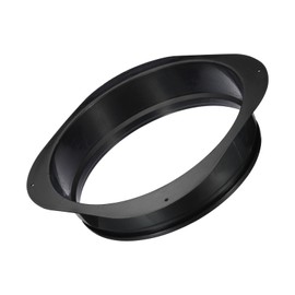 WorkBless Duct Connector Flange 12", Dryer Vent Wall Plate Square to Round Straight Ducting Plate for Air Heating Cooling Ventilation Exhaust Fan, Black