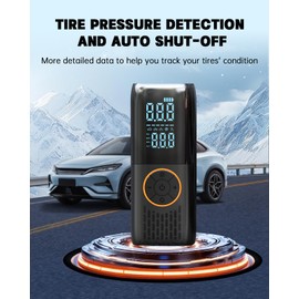 Exqulife Portable Tire Inflator Air Compressor - 22-Cylinder Fast Inflation with 10000mAh Battery, Auto Shut-Off, Tire Pressure Gauge for Cars, Bikes, Motorcycles, Ball Pump & More