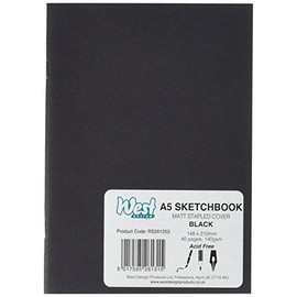 West RS261353 A5 SKETCHBOOK MATT BLACK 140g