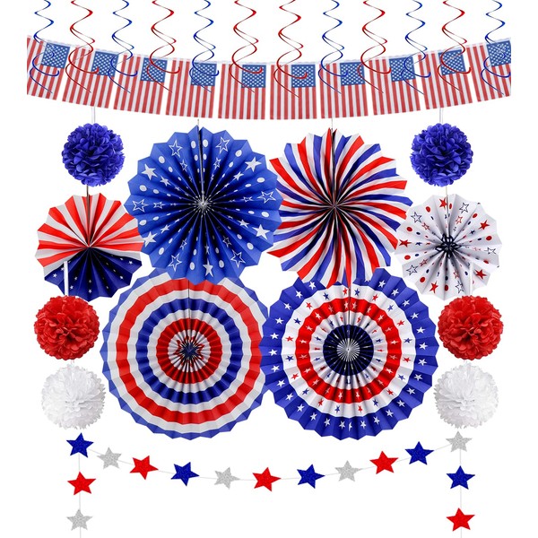 26Pcs Patriotic Party Decorations 4th of July Decor Set -