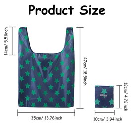 KASESSS Pack of 4 Foldable Shopping Bags, Reusable Shopping Bags, Washable Shopping Bags, Environmentally Friendly Shopping Bag, Lightweight Polyester Carry Bag for Shopping, Travel, Trips, Blue