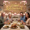 Rustic Floral Retirement Banner Party Decorations For Women 5.9x3.6ft