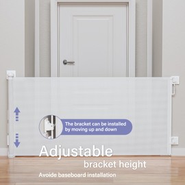 Retractable Baby Gates No Drilling, PRObebi Retractable Dog Gate for The House Extends to 54" Wide 33" Tall, Gates for Baby Indoor, Stair Gate for Outdoor, Staris, Hallways, Doorways, Deck, Porch