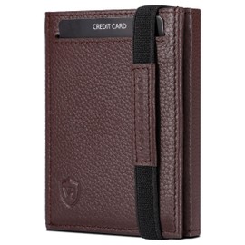 VON HEESEN slim wallet, dark brown, With mini coin compartment