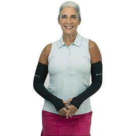 BloqUV UPF 50+ Sun Protection Active Sun Sleeves (Black, Large)
