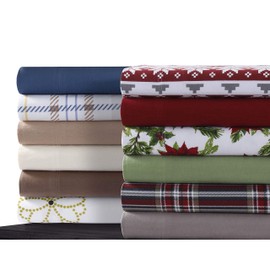 Tribeca Living SOLFL170SSCKCA Solid 5-Ounce Flannel Extra Deep Pocket Sheet Set Cal King Cashmere, California