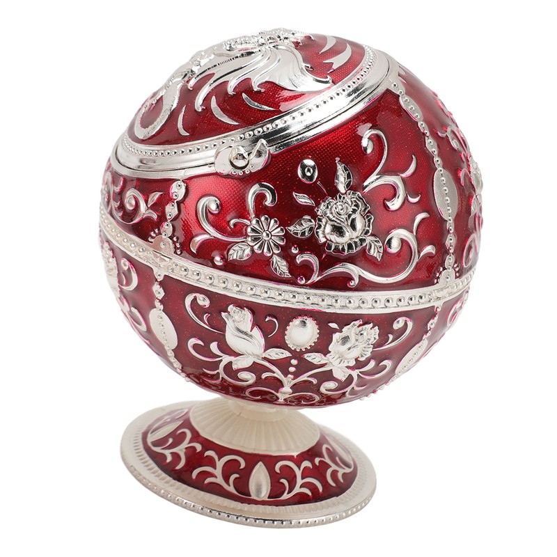 Ball Ashtray with Windproof Lid Retro Dragon Stereoscopic Relief Zinc