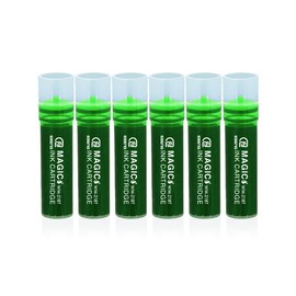 ESENG® Magic WM-218T Whiteboard Marker Cartridge, Pack of 6, Quick Drying, Residue-Free, Dry Erase, Classic Colours Green