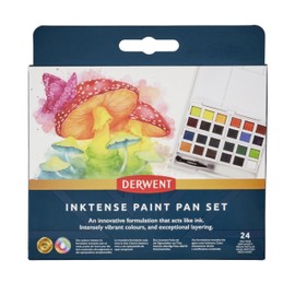 Derwent Inktense Paint Pan Set, Assorted Colors, 24 Count (2306318)