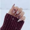 Nexora Press-on Nail Tips Holiday Red Design Christmas Point Nails, 1 Set, S / 넥소라 프레스온 네일팁 홀리데이 레드 디자인  크리스마스 포인트 네일, 1세트, S