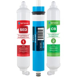 SpiroPure SP-RO325 Portable RO Filter Replacement Set Apartment RO, 150 GPD Reverse Osmosis Membrane, 3-Stage Countertop Reverse Osmosis Filter Set for Drinking Water