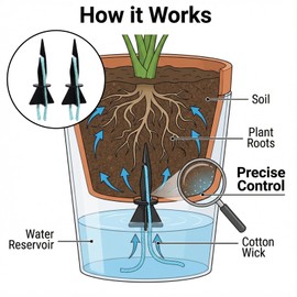 Self Watering Spikes for Indoor Plants - Automatic Plant Watering Stakes with Slow Release Control - Drip Irrigation System (12Pcs Black)
