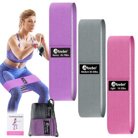 iMoebel Resistance Booty Bands, Set of 3 Fitness Bands, Resistance Bands for Legs and Buttocks Made of Non-Slip Elastic Fabric