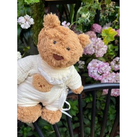 Winniethepooh Clothes, NICI Doll Clothes,Clothes for Jellycat Doll ,10-12 inch Doll can be Worn,Clothes only Without Doll.(Doll Housewear Suit Includes 1 Doll Jumpsuit,1 Doll bib,1 Doll hat)