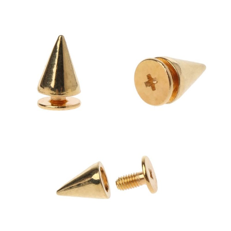 BDHI 100pcs Cone Spikes Rivets Punk Studs Bullet Studs Jacket
