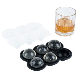 Restaurantware Bar Lux 1.75 Inch Cocktail Ice Mold 1 Sphere Shaped Ice Cube Mold - Durable 6 Compartments Silicone Ice Cube Mold Dishwashable For Restro Bars Restaurants Cafes Or Home