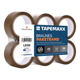 FYBR Tapemaxx Plus 6 Rolls Strong Parcel Tape Quiet Packing Tape Packing Tape Packing Tape Parcel Tape Roll Packaging Tape 48 mm x 66 m Brown