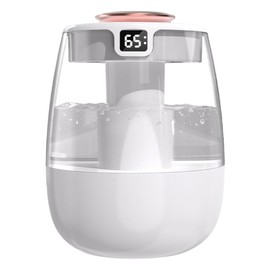 DONGKER Double Spray Humidifier,1L Silent USB Digital Display Humidifier with 2 Mist Modes & Night Light for Car Office Home Room