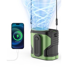 YMTHE Portable Waist Fan, 15000RPM Personal Rechargeable Neck Fan, 10-Speeds Powerful Airflow with 25H Battery, Wearable Shirt Cooling Fans for Camping, Outdoor, Jobsite（Green）