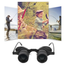 10X Binocular Glasses Hands Free, Fishing Magnifying Glasses with 3 Color Filters, Outdoor Fishing Binoculars Telescope for Outdoor Hunting Bird Watching Sightseeing Concerts