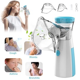 [Free/ship] Portable Mesh Nebulizer for Asthma & Respiratory Relief - Handheld Ultrasonic Device, Compact & Convenient for Travel & Home Use - Color: white
