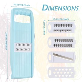 4 in 1 Vegetable Slicer, Removable, Slicer, Grater, Wave Cutter, Chopper, Mandolin Cutter with Handle, Vegetable Cutter, Cucumber Slicer, Thin Slicer for Vegetable Grater, Carrots, Potato Harp