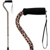 DMI Adjustable Designer Cane with Offset Handle and Strap, Leopard,